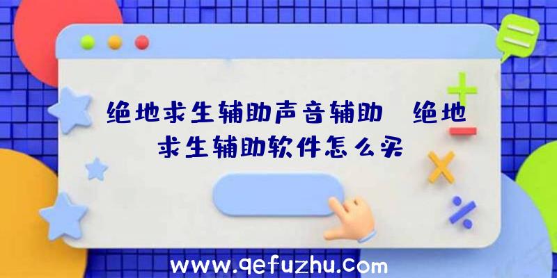 「绝地求生辅助声音辅助」|绝地求生辅助软件怎么买